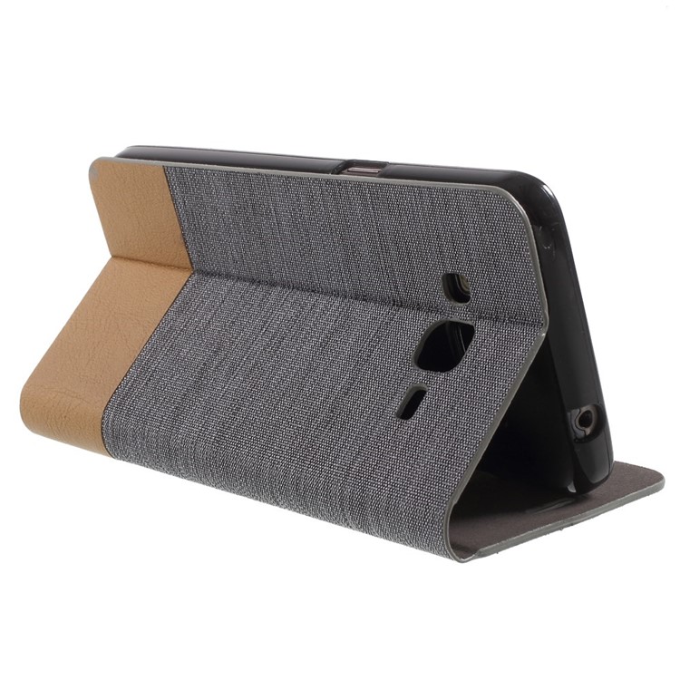 Leather Case with Card Slot for Samsung Galaxy Grand Prime SM-G530H - Dark Grey-4