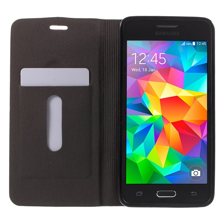 Leather Case with Card Slot for Samsung Galaxy Grand Prime SM-G530H - Dark Grey-5