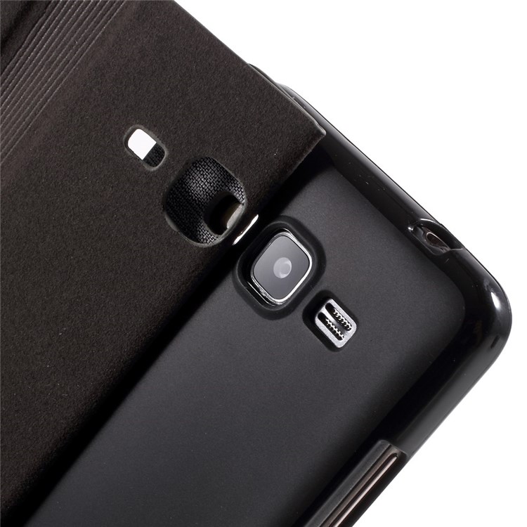 Leather Case with Card Slot for Samsung Galaxy Grand Prime SM-G530H - Dark Grey-7
