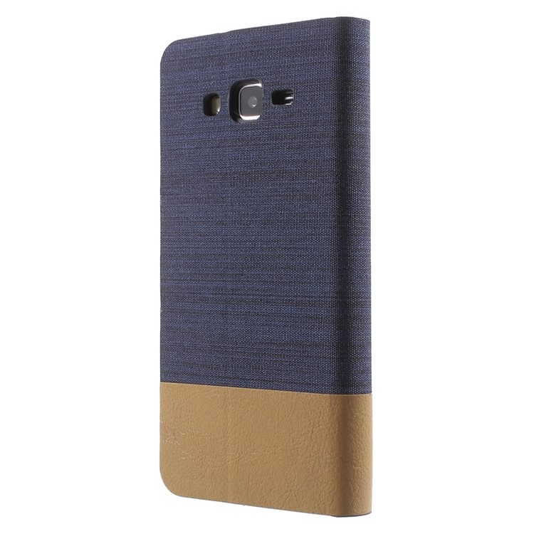 Stand Leather Shell with Card Slot for Samsung Galaxy Grand Prime SM-G530H - Deep Blue-2