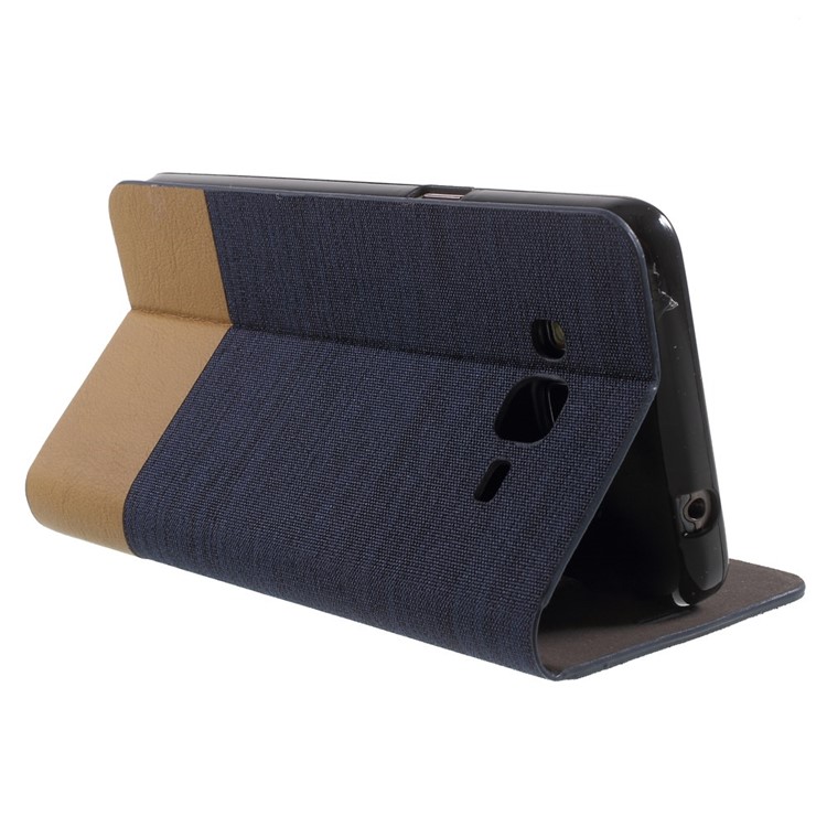 Stand Leather Shell with Card Slot for Samsung Galaxy Grand Prime SM-G530H - Deep Blue-4
