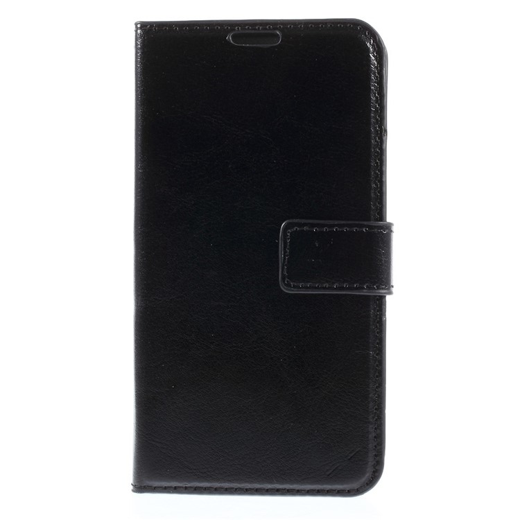 Crazy Horse Leather Wallet Cover for Samsung Galaxy S6 Edge SM-G925 - Black-3
