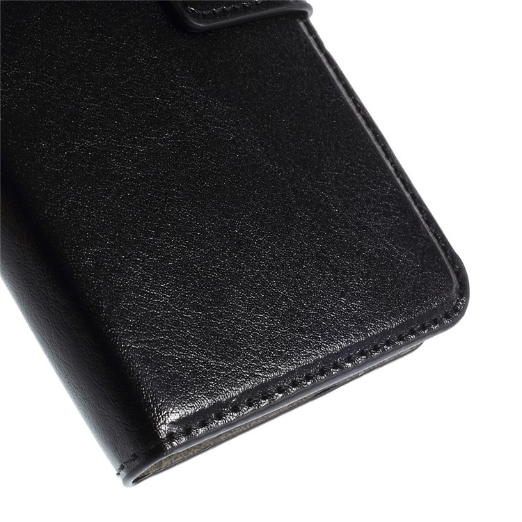 Crazy Horse Leather Wallet Cover for Samsung Galaxy S6 Edge SM-G925 - Black-7