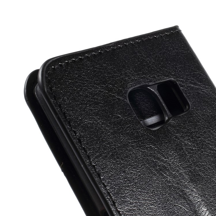Crazy Horse Leather Wallet Cover for Samsung Galaxy S6 Edge SM-G925 - Black-8