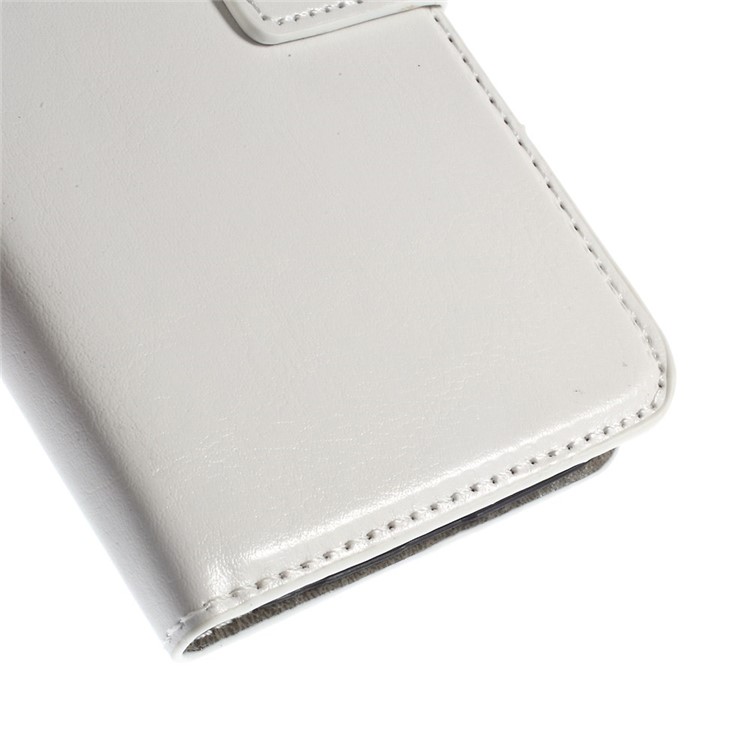 Crazy Horse Leather Wallet Cover for Samsung Galaxy S6 Edge SM-G925 - White-7