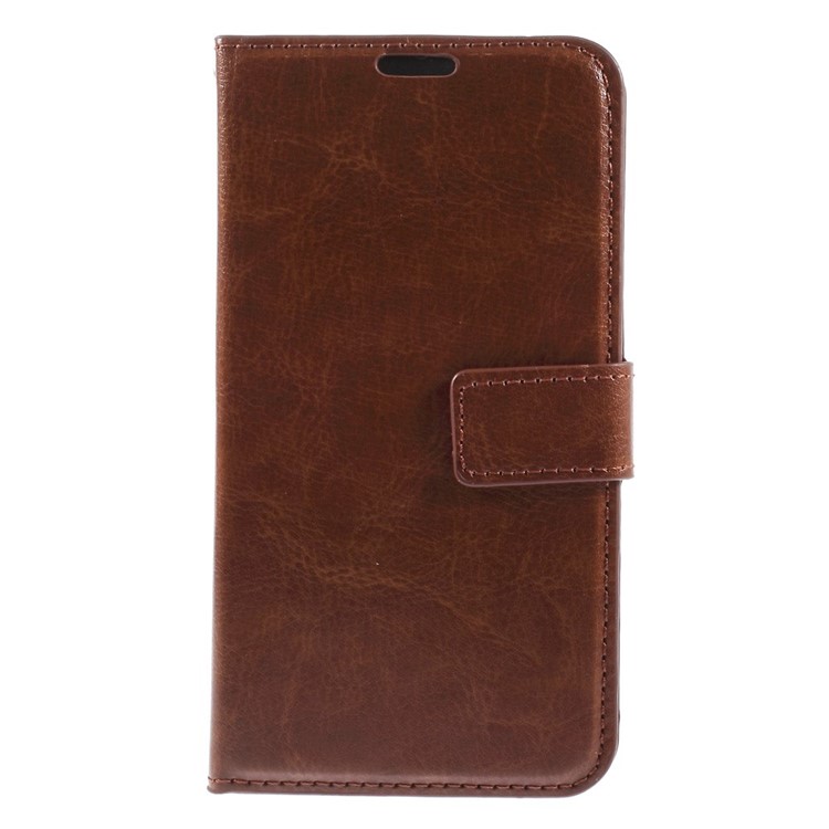 Crazy Horse Flip Leather Case for Samsung Galaxy S6 Edge SM-G925 with Stand Card Holder - Brown-3