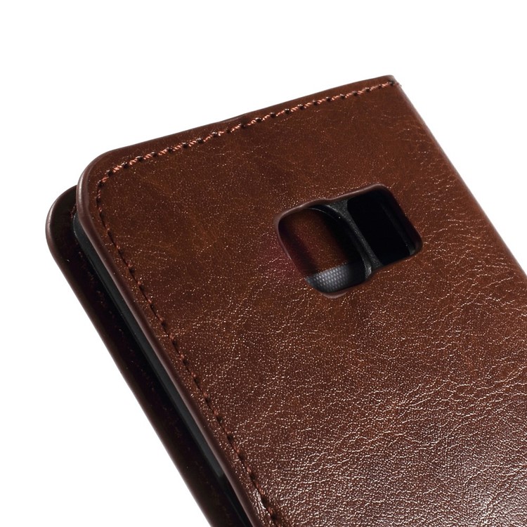 Crazy Horse Flip Leather Case for Samsung Galaxy S6 Edge SM-G925 with Stand Card Holder - Brown-8