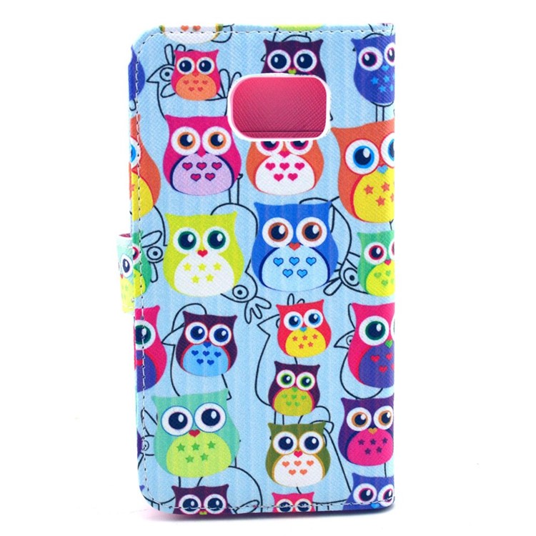 Leather Wallet Purse Case for Samsung Galaxy S6 G920 - Multiple Cute Owls-2