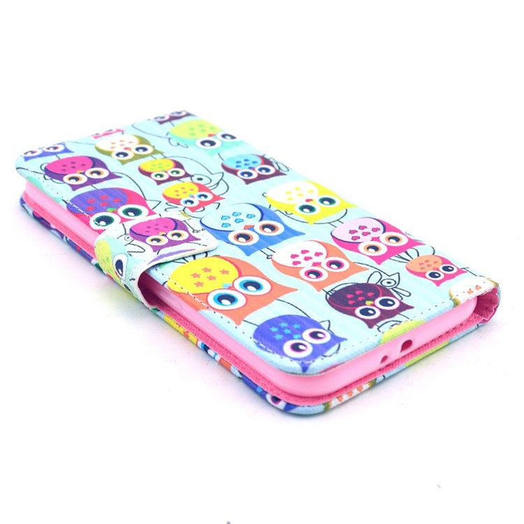 Leather Wallet Purse Case for Samsung Galaxy S6 G920 - Multiple Cute Owls-3