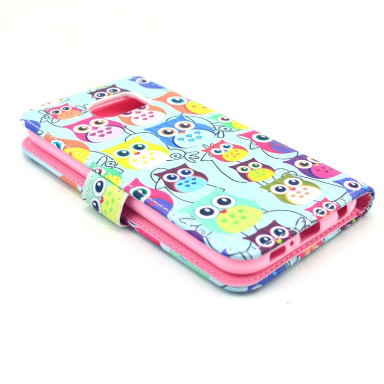 Leather Wallet Purse Case for Samsung Galaxy S6 G920 - Multiple Cute Owls-4