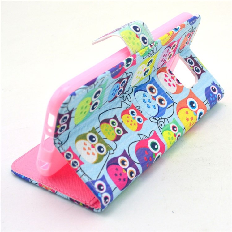 Leather Wallet Purse Case for Samsung Galaxy S6 G920 - Multiple Cute Owls-5