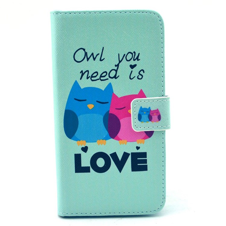 Leather Wallet Purse Cover for Samsung Galaxy S6 G920 - Owl You Need Is Love-1