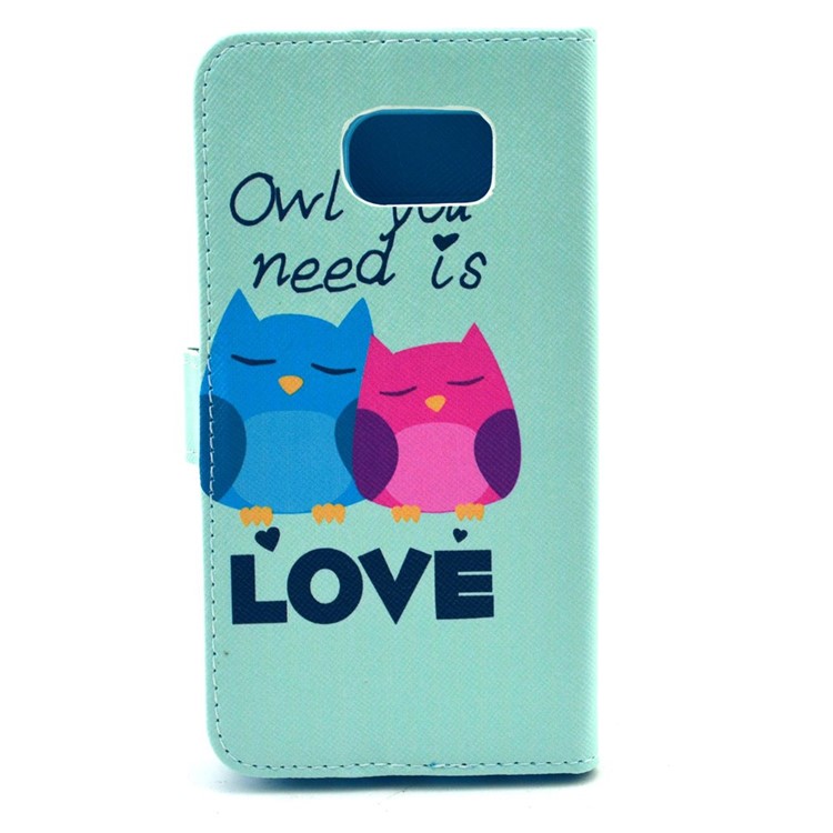 Leather Wallet Purse Cover for Samsung Galaxy S6 G920 - Owl You Need Is Love-2