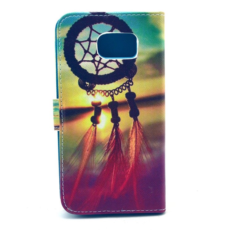 Dream Catcher & Sunset Leather Wallet Case for Samsung Galaxy S6 G920-2