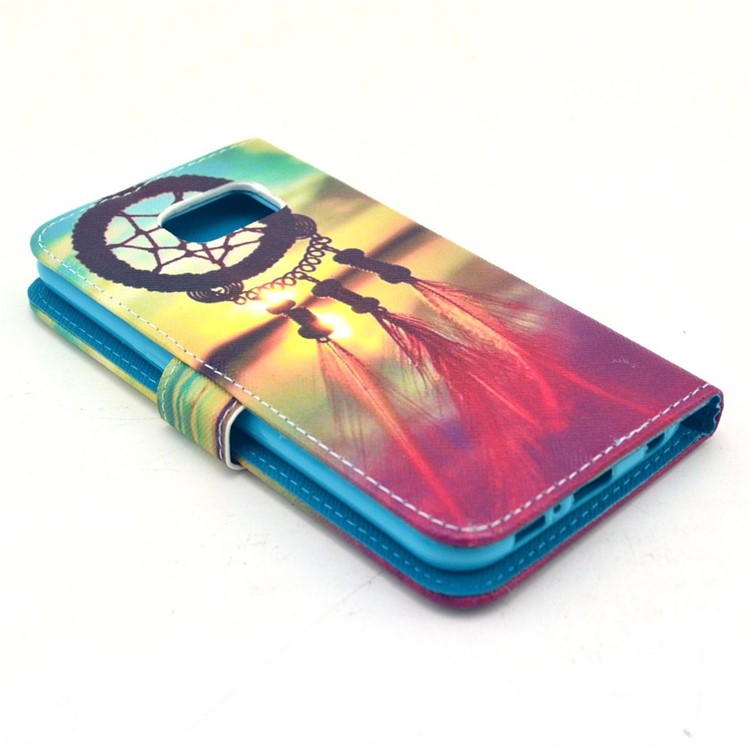 Dream Catcher & Sunset Leather Wallet Case for Samsung Galaxy S6 G920-4
