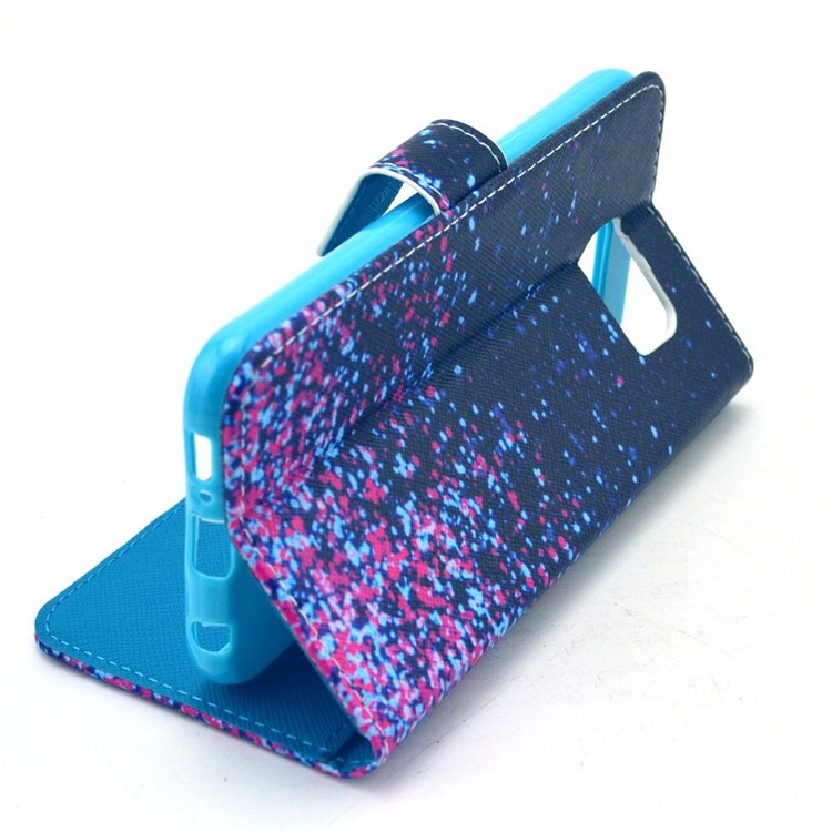 Glittery Tatter for Samsung Galaxy S6 G920 Leather Wallet Bracket Cover-5