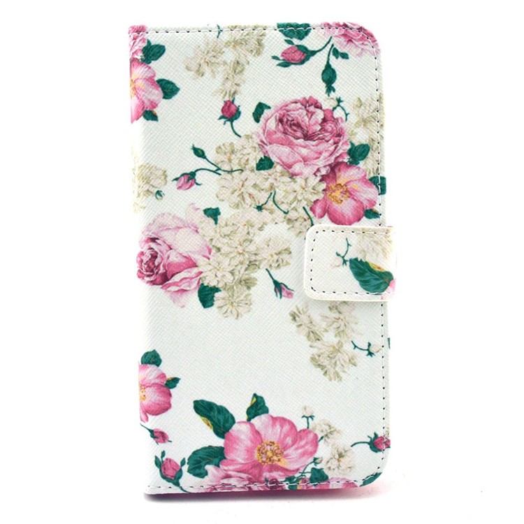 Wallet Leather Stand Case for Samsung Galaxy S6 G920 - Rose Flowers-1
