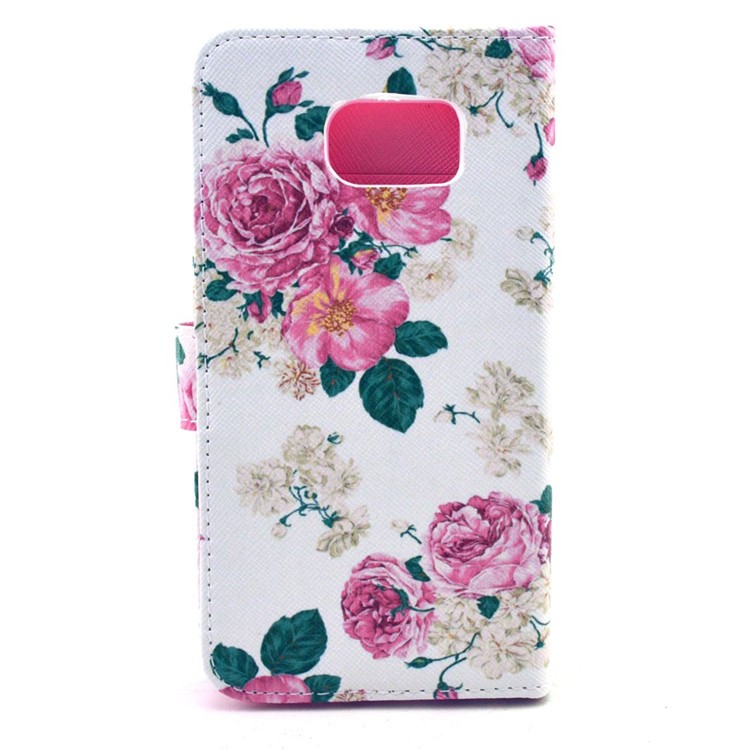 Wallet Leather Stand Case for Samsung Galaxy S6 G920 - Rose Flowers-2