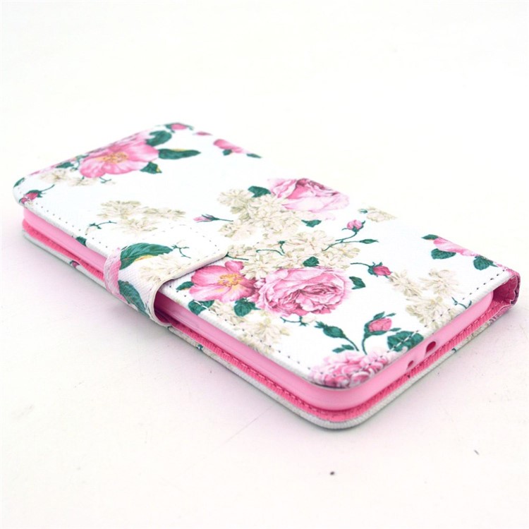 Wallet Leather Stand Case for Samsung Galaxy S6 G920 - Rose Flowers-3