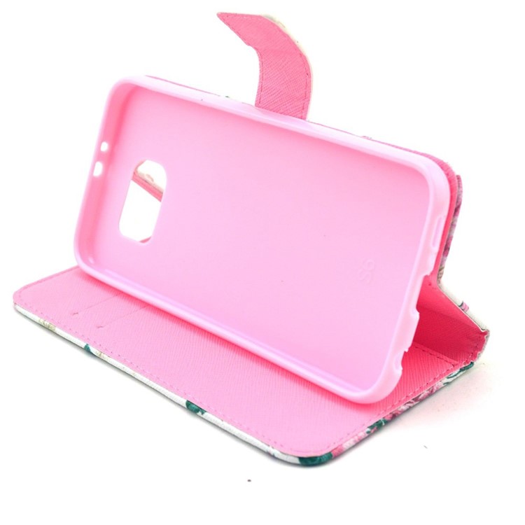 Wallet Leather Stand Case for Samsung Galaxy S6 G920 - Rose Flowers-5