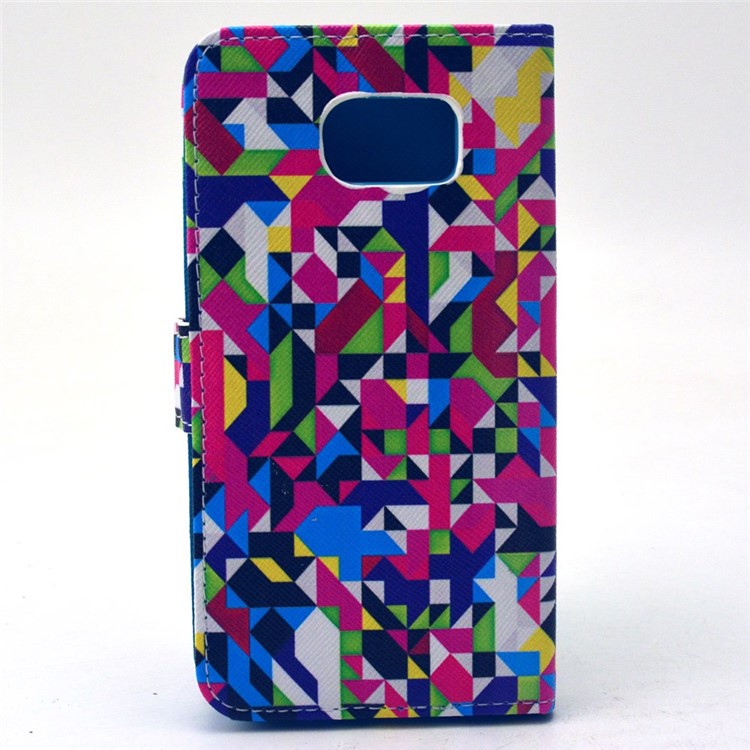 Seamless Geometric Pattern PU Leather Card Holder Case for Samsung Galaxy S6 G920-2