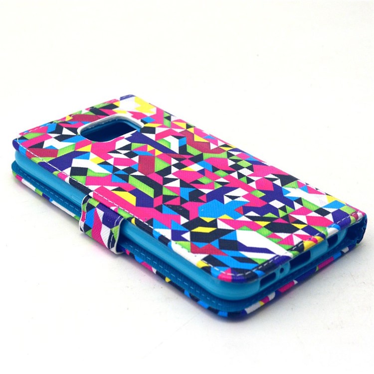 Seamless Geometric Pattern PU Leather Card Holder Case for Samsung Galaxy S6 G920-4