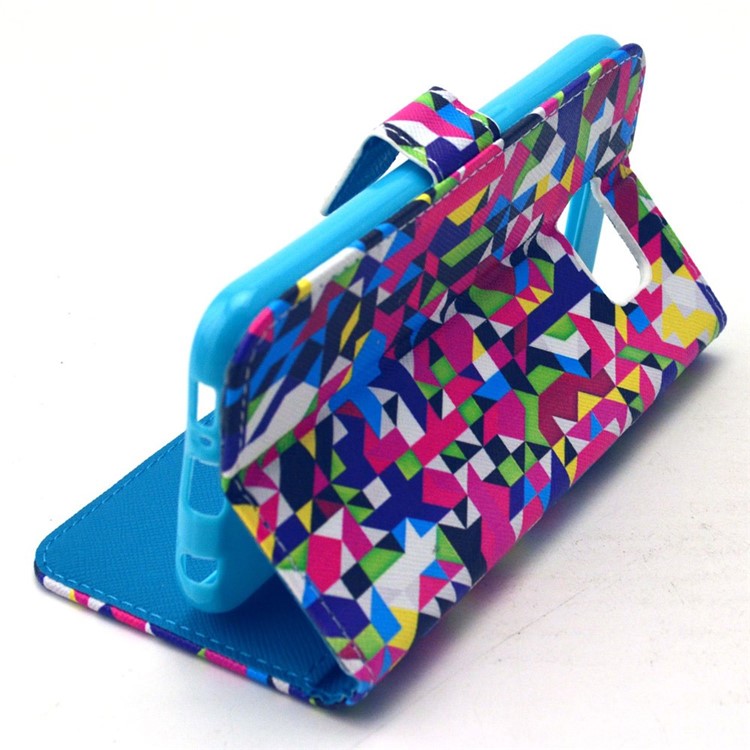 Seamless Geometric Pattern PU Leather Card Holder Case for Samsung Galaxy S6 G920-5