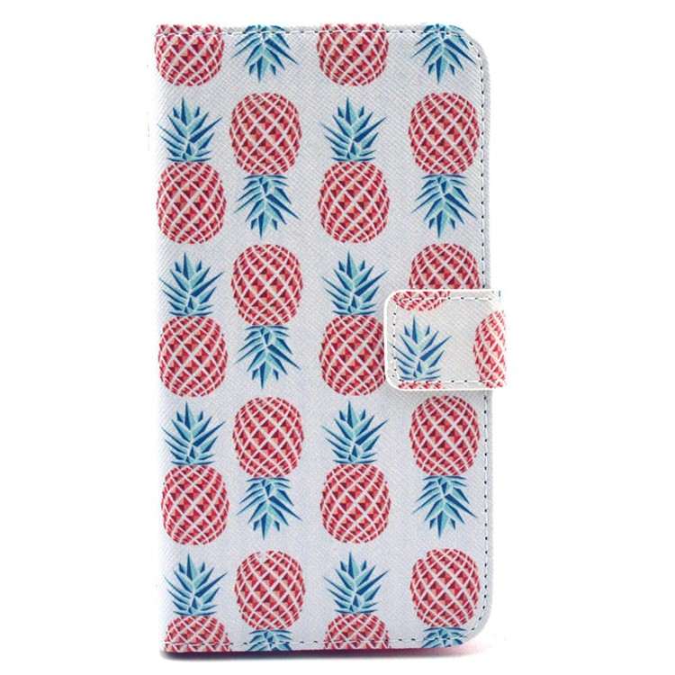 Red Pineapple Wallet Leather Stand Cover for Samsung Galaxy S6 G920-1