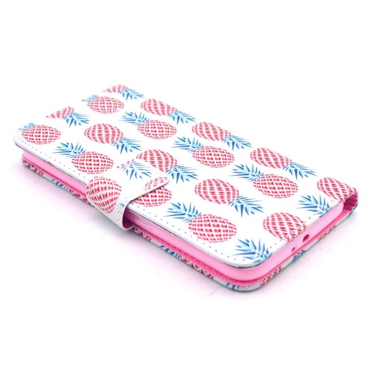Red Pineapple Wallet Leather Stand Cover for Samsung Galaxy S6 G920-4