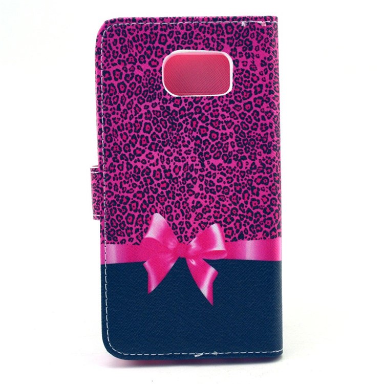 Cute Bowknot & Leopard Wallet Leather Stand Case for Samsung Galaxy S6 G920-2