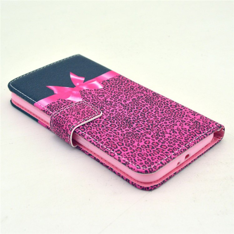 Cute Bowknot & Leopard Wallet Leather Stand Case for Samsung Galaxy S6 G920-3