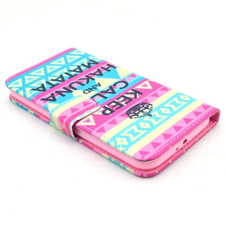 Keep Calm and Geometric Pattern Leather Cover for Samsung Galaxy S6 G920 with Card Slots-3