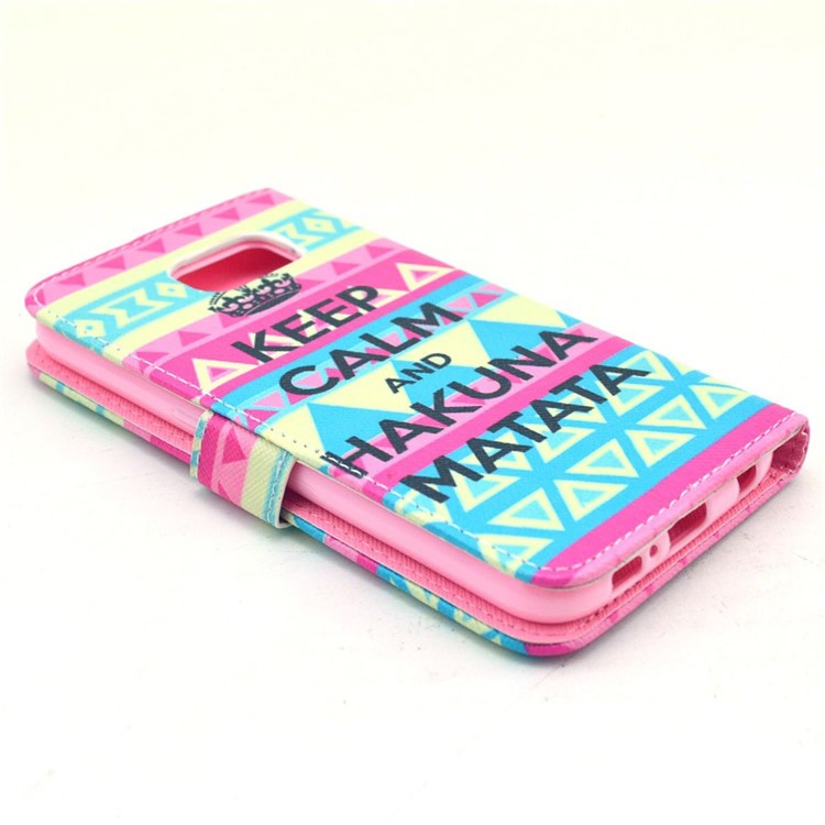 Keep Calm and Geometric Pattern Leather Cover for Samsung Galaxy S6 G920 with Card Slots-4
