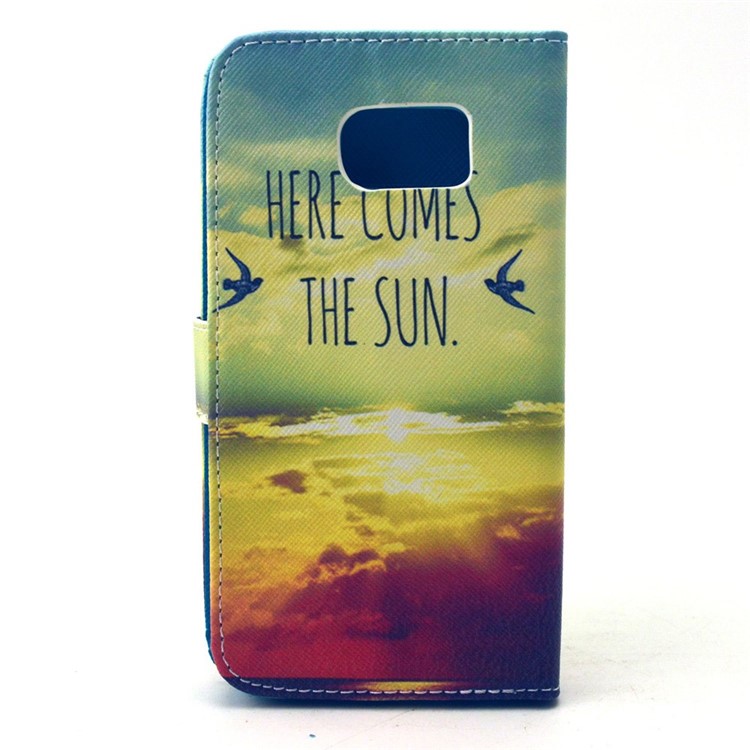 Wallet Leather Stand Case for Samsung Galaxy S6 G920 - Here Comes the Sun-2