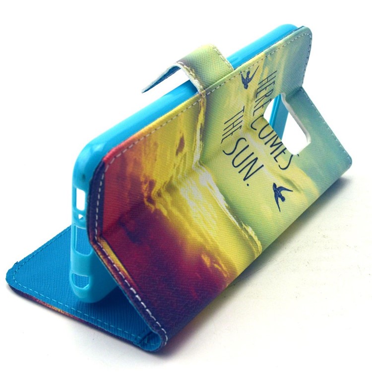 Wallet Leather Stand Case for Samsung Galaxy S6 G920 - Here Comes the Sun-5