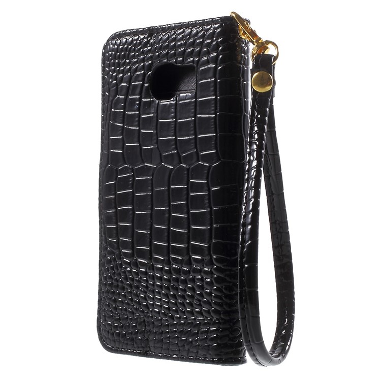 Crocodile Texture Wallet Leather Case for Samsung Galaxy S6 G920 - Black-2