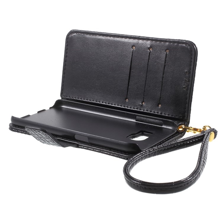 Crocodile Texture Wallet Leather Case for Samsung Galaxy S6 G920 - Black-5