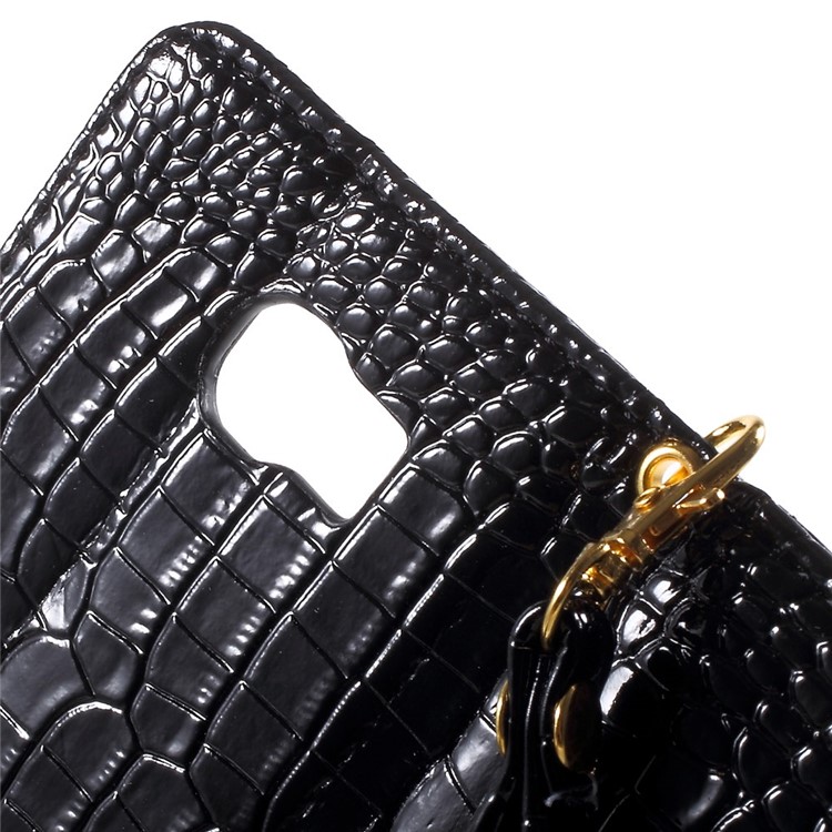 Crocodile Texture Wallet Leather Case for Samsung Galaxy S6 G920 - Black-7