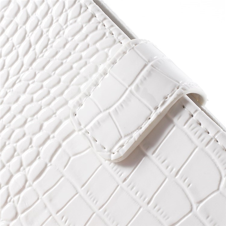 Crocodile Texture Wallet Leather Stand Case for Samsung Galaxy S6 G920 - White-8