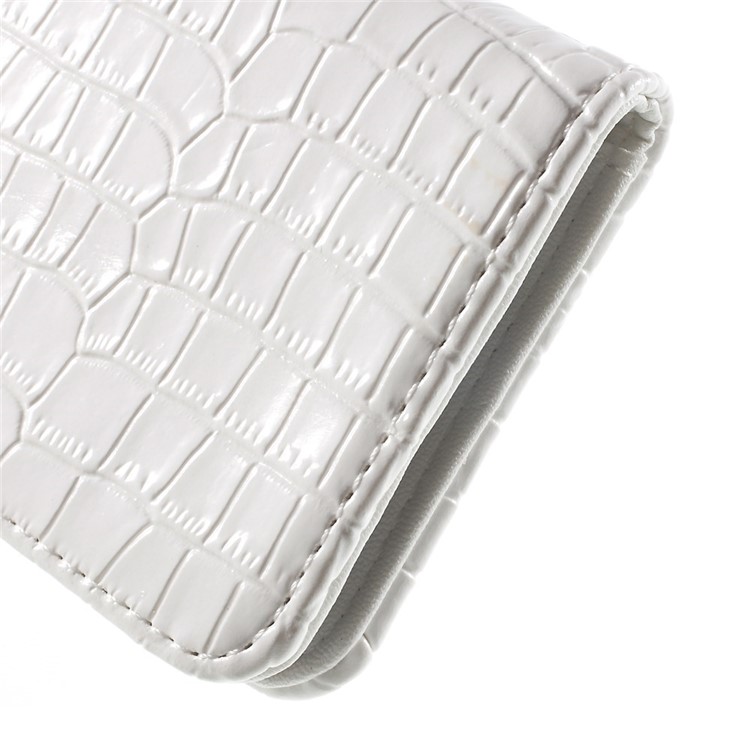 Crocodile Texture Wallet Leather Stand Case for Samsung Galaxy S6 G920 - White-9
