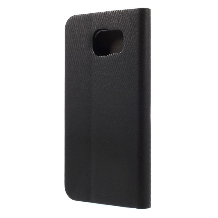 Contrast Color Leather Card Holder Case for Samsung Galaxy S6 G920 - Black-2
