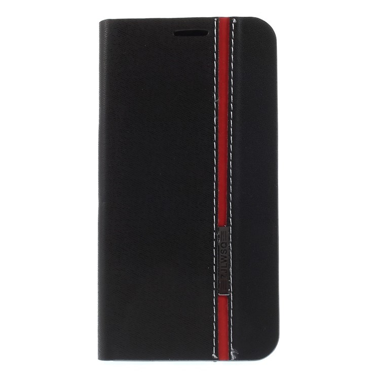 Contrast Color Leather Card Holder Case for Samsung Galaxy S6 G920 - Black-3