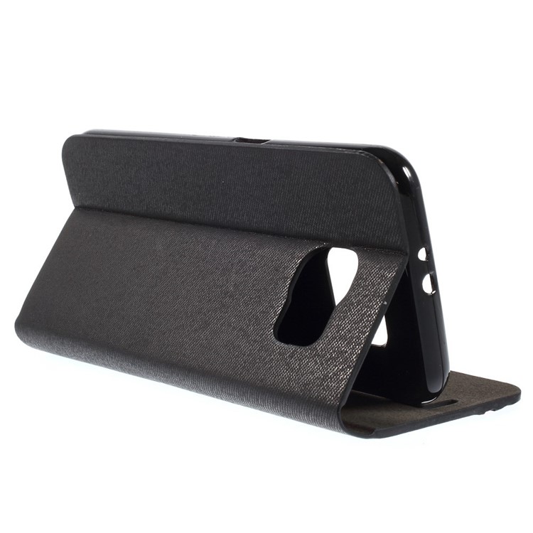 Contrast Color Leather Card Holder Case for Samsung Galaxy S6 G920 - Black-5