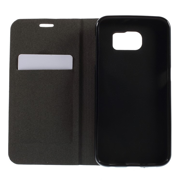 Contrast Color Leather Card Holder Case for Samsung Galaxy S6 G920 - Black-6