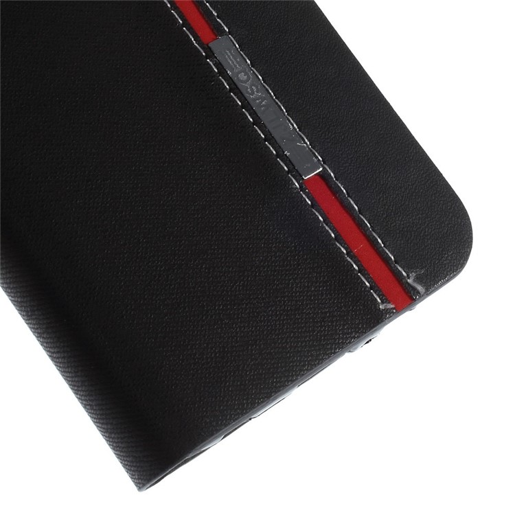 Contrast Color Leather Card Holder Case for Samsung Galaxy S6 G920 - Black-7