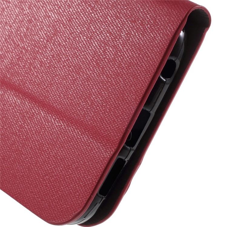 Contrast Color Leather Stand Case for Samsung Galaxy S6 Edge SM-G925 - Red-8