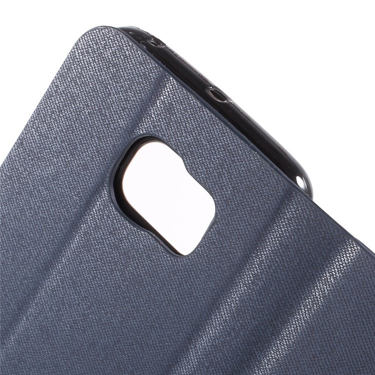 Contrast Color Flip Leather Stand Cover for Samsung Galaxy S6 Edge SM-G925 - Blue-6