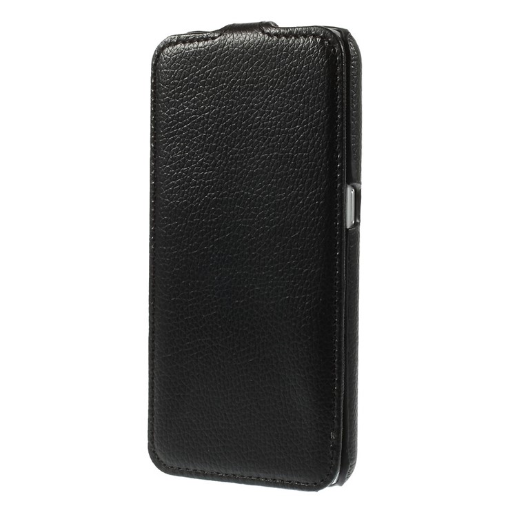 Lychee Grain Leather Case Vertical Flip for Samsung Galaxy S6 G920 - Black-2