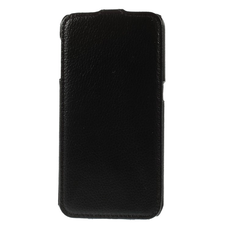 Lychee Grain Leather Case Vertical Flip for Samsung Galaxy S6 G920 - Black-4