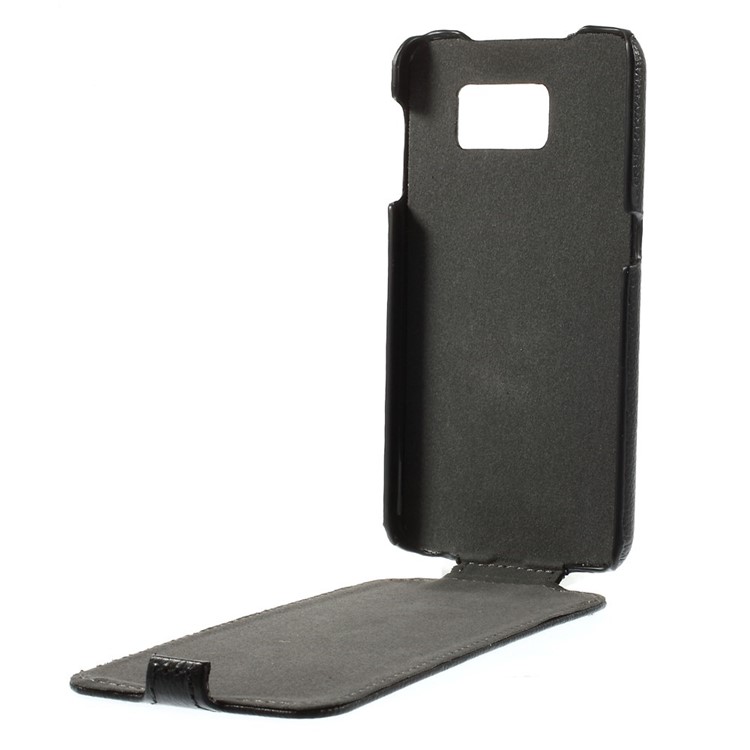 Lychee Grain Leather Case Vertical Flip for Samsung Galaxy S6 G920 - Black-7